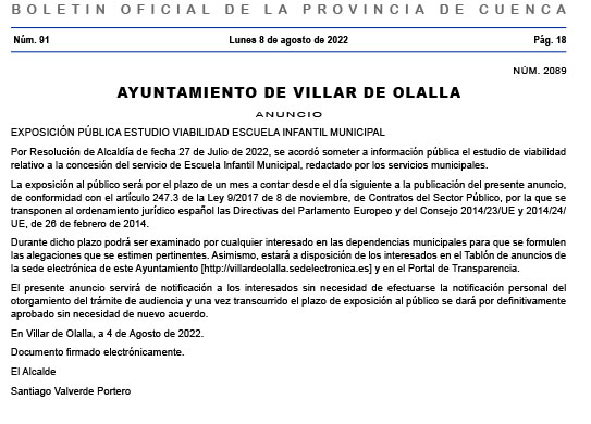 Escuela municipal infantil de Villar de Olalla